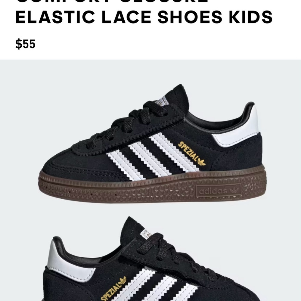 Adidas Kids Black and White Spezial Shoes
